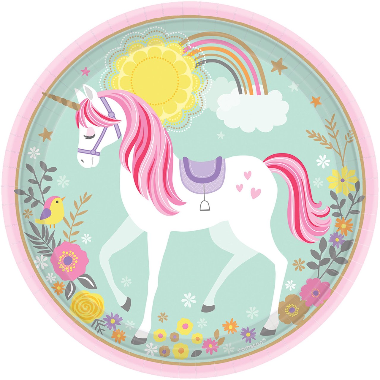 Anniversaire-theme-licorne-Cultura-Assiette
