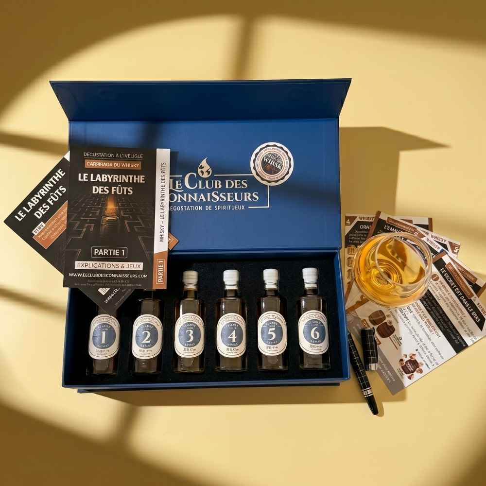 Coffret-Degustation-A-Laveugle-Affinage-Du-Whisky-Le-Labyrinthe-Des-Futs-Le-Club-Des-Connaisseurs-Fete-Des-Peres-Cadeau-De-Noel Concours TER Coffret degustation a laveugle Affinage du Whisky Le Labyrinthe des futs Le Club des Connaisseurs Fete des Peres Cadeau de Noel