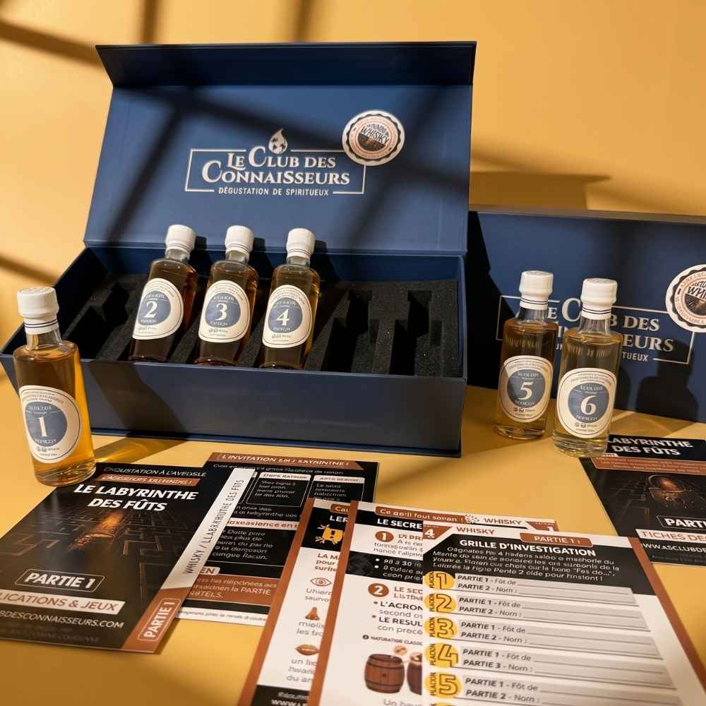 Coffret-Degustation-A-Laveugle-Affinage-Du-Whisky-Le-Labyrinthe-Des-Futs-Le-Club-Des-Connaisseurs-Masterclass-En-Ligne Concours TER Coffret degustation a laveugle Affinage du Whisky Le Labyrinthe des futs Le Club des Connaisseurs Masterclass en ligne